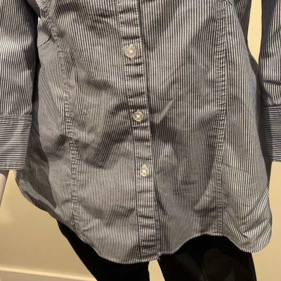 Womens Striped Button Down Shirt 3/4 Sleeve Size 8 - Picture 6 of 7